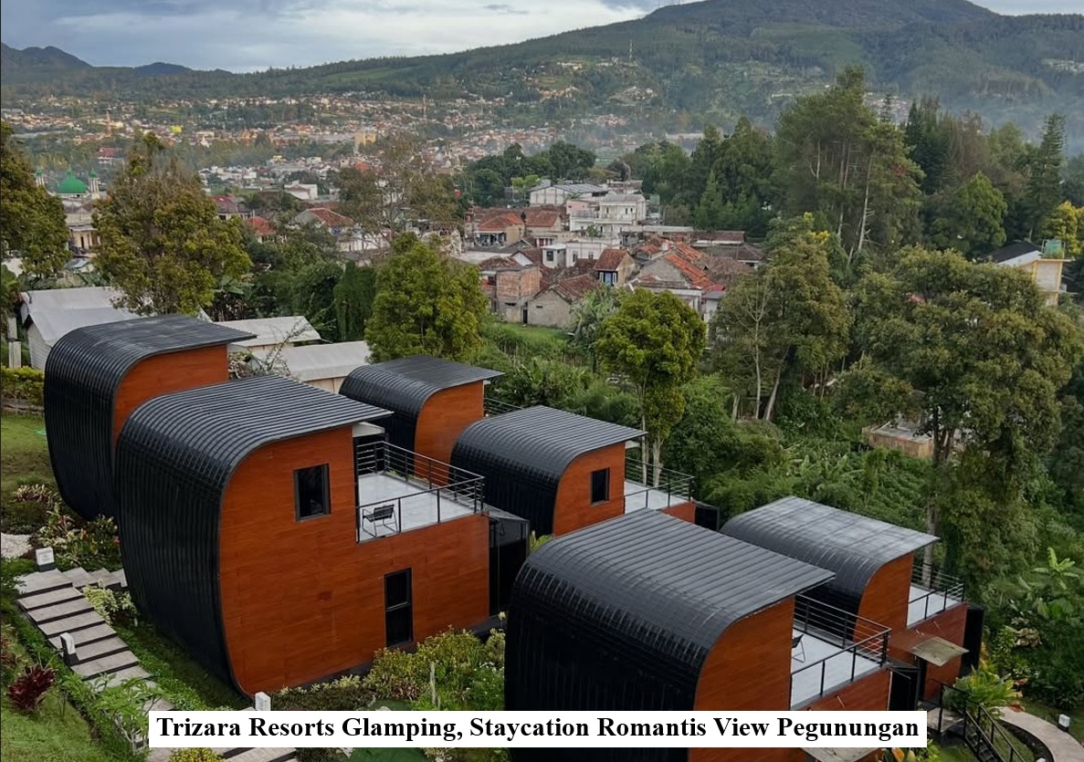 Trizara Resorts Glamping dengan view pegunungan yang romantis serta glamping modern